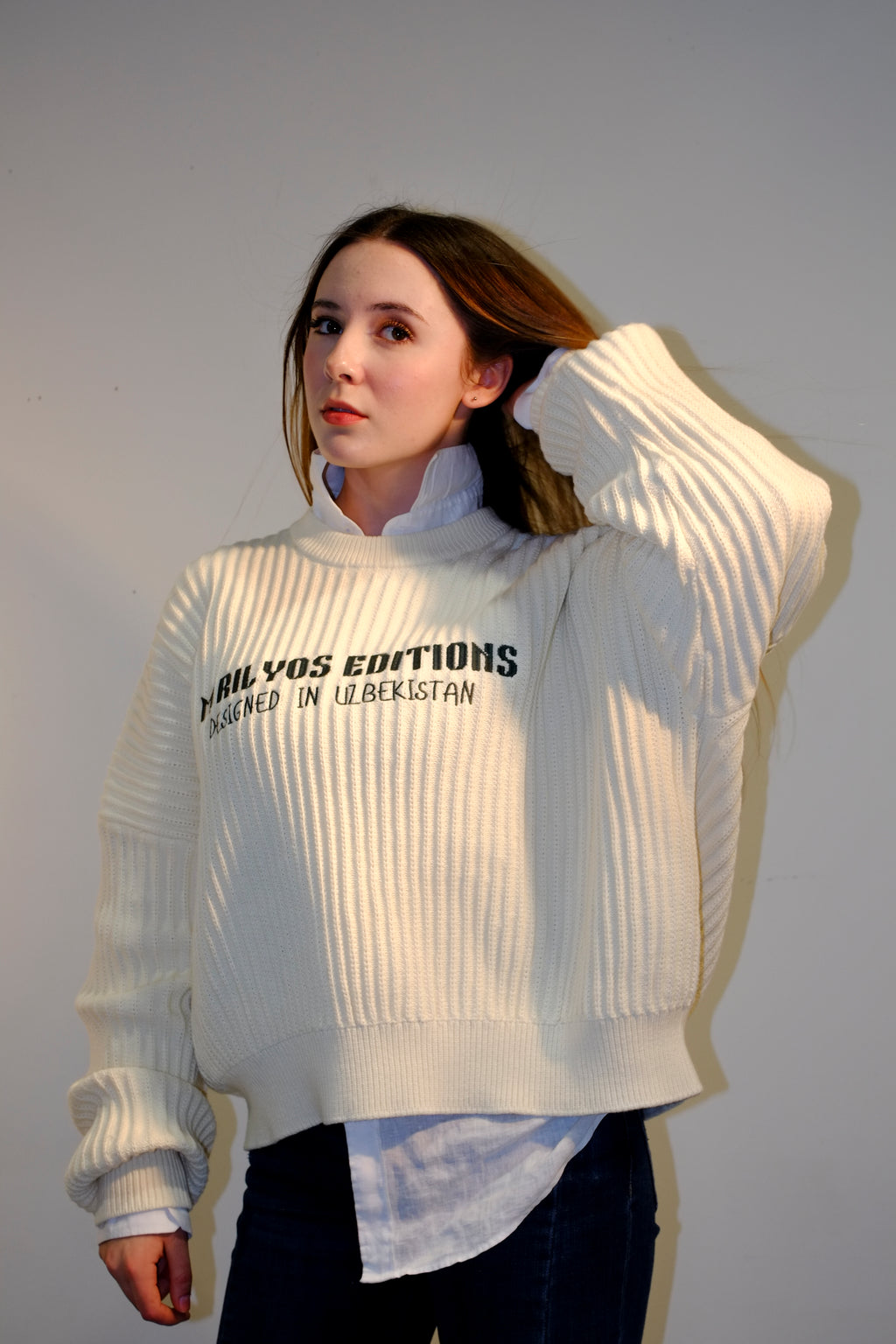 Editions Off White Rib Knit Sweater