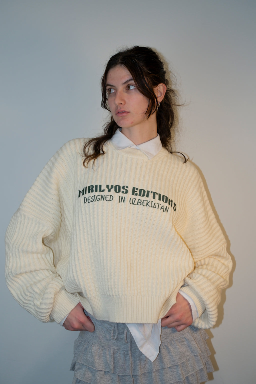 Editions Off White Rib Knit Sweater